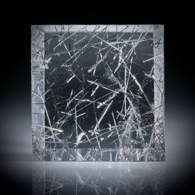 Rutilquarz Brasilien 137.14ct.  dick geschliffenes Quadrat mit leichter Wölbung, ca.33x32x13mm