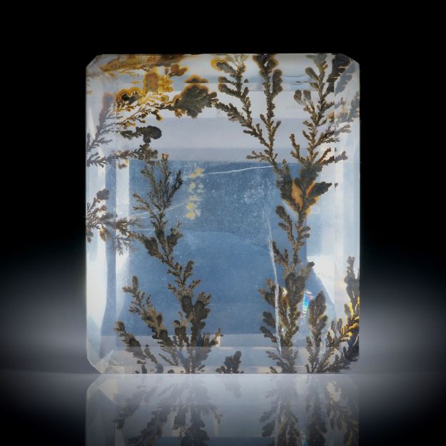 Dendriten Quarz Brasilien 70.83ct.  Rechteckig facettiert ca.28x24x11mm
