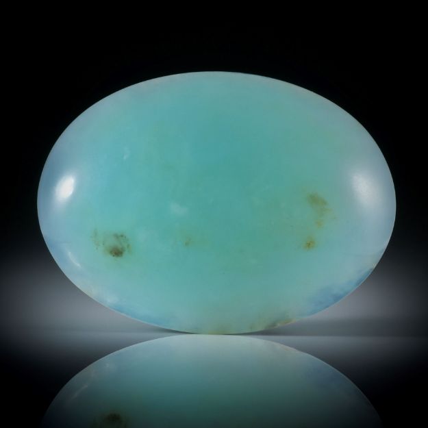 blauer Andenopal 58.56ct.  grosser ovaler Cabochon, ca.43x32x8.5mm
