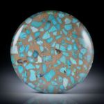 Türkis in Bronzematrix, grosser runder Cabochon, ca.43x43x7.5mm