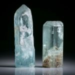 Aquamarinkristall Paar 82.18ct.  ca.39.5x13x8.5mm und 29.5x14.5x11mm