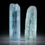 Aquamarinkristall Paar 52.3ct.  ca.33x10.5x9mm und 31x10.5x8.5mm