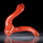 Edelkoralle corallium rubrum, 38.5ct. polierter Ast ca.41x36x10mm