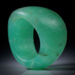 Chrysopras Fingerring, geschwungene Form, matt, Breite von 11 bis 18mm, Innendurchmesser 19mm
