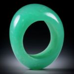 Chrysopras Fingerring, geschwungene Form, poliert, Breite von 10 bis 14mm, Innendurchmesser 18.1mm