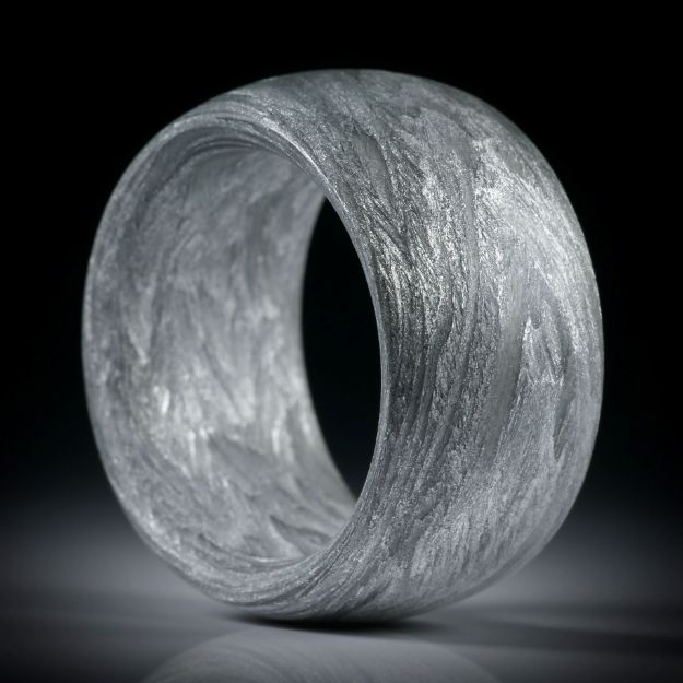 Alutex Fingerring, gewickelte Struktur mattiert, Breite 14mm, Stärke 5mm, Innendurchmesser 20.7mm