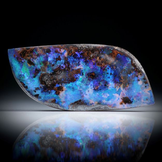 Boulderopal, Edelopal, freie Form ca.31x14x4.5mm
