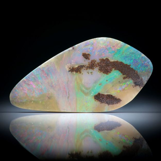 Boulderopal, Edelopal, freie Form ca.36x19x5mm