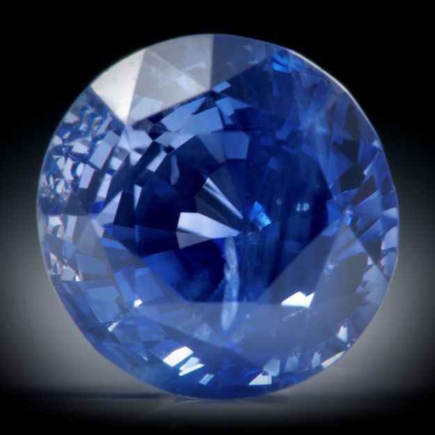 Saphir Ceylon kornblumenblau, unerhitzt 5.1ct. rund facettiert ca.9x8.5x7.5mm
