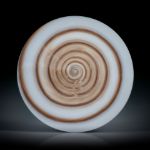 Conus figulinus, runde Scheibe, konkav zur Spitze geschliffen und poliert, Durchmesser 33mm
