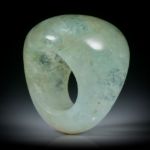 Edelsteinring Aquamarin (Pakistan), im Verlauf geschliffen und poliert, Innendurchmesser 19.1mm