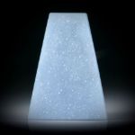 Chalcedon mit kristalliner Oberfläche, Trapezform ca.46x35x7mm, Rückseite flach