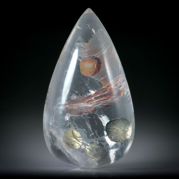 Quarz mit Einschlüssen 58.97ct. Tropfenform ca.38.7x22x10.2mm