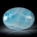 Pectolith, Larimar, grosser ovaler Cabochon ca.50x35x10mm