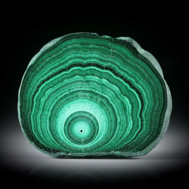 Malachit Querschnitt, teilweise naturbelassen ca.35x28x4.5mm