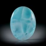 Pektolith, Larimar 28.23ct. ovaler Cabochon ca.30x22.5x5.4mm