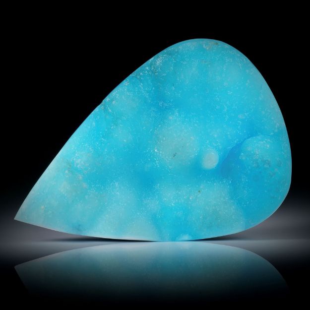 Smithsonit 165.03ct. Tropfen mit kristalliner Oberfläche, ca.59.55x41x11.8mm