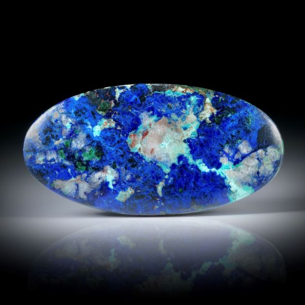 Azurit 60.85ct. Langoval poliert ca.49x25x5.5mm