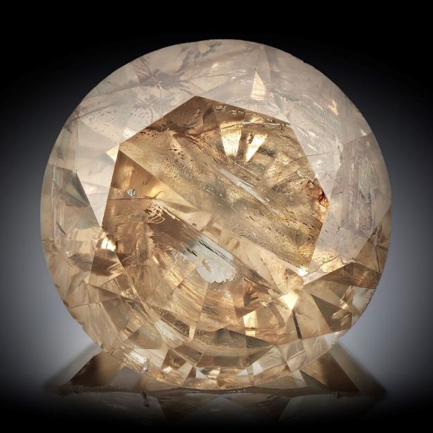 Diamant Natur 1.62ct. Light Yellowish Brown I3, Durchmesser 7.6mm
