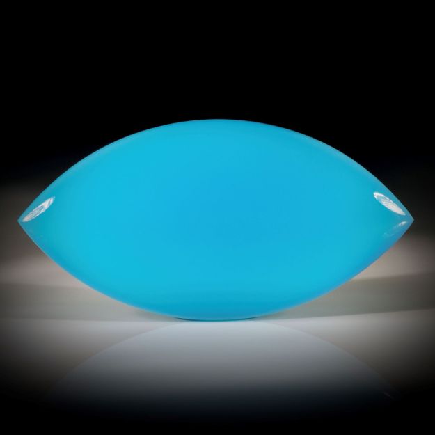 Achat 23.11ct. Navette Cabochon ca. 38x19x5mm, paraibafarbener Achat, gefärbt