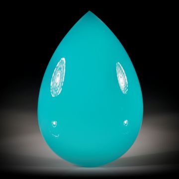 Achat 33.65ct. Tropfen Cabochon ca. 33x22x7.5mm, paraibafarbener Achat, gefärbt