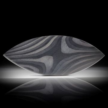 Karbon Navette, in Tosion geschliffen, feinmatt, ca.60x24x4mm