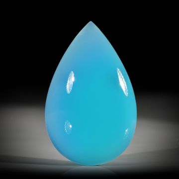 Achat 21.65ct. Tropfen Cabochon ca. 30x19x6mm, paraibafarbener Achat, traditional gefärbt