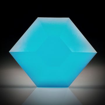 Achat 18.38ct. Sechseck facettiert ca. 25x20x7mm, paraibafarbener Achat, traditionell gefärbt