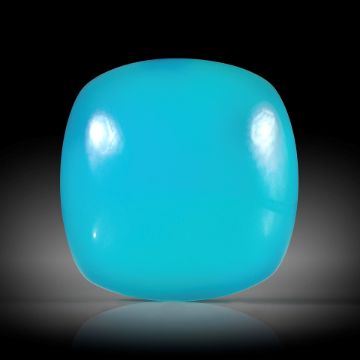 Achat 17.2ct. Cabochon Kissenform ca. 18.6x18.4x7.2mm, paraibafarbener Achat, traditionell gefärbt