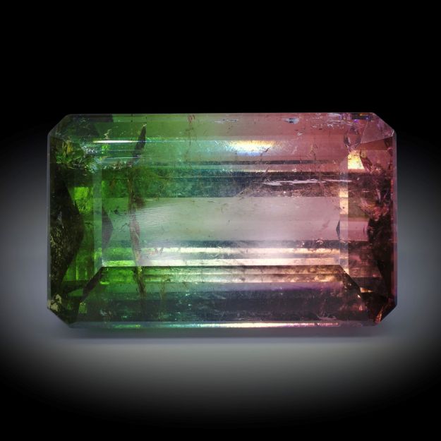 Turmalin 29.47ct. Bicolor, Smaragdschliff ca. 22.4x13.8x10.8mm