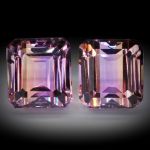 Ametrin Paar 26.17ct. Smaragdschliff, je ca.13.5x12x10mm