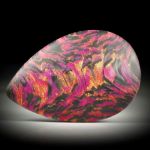 Karbon mit Glasfaser pink und golden, Tropfenform ca.50x33x10mm