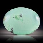 Zitronenchrysopras Cabochon ca.39.5x30x7mm, ovale Form