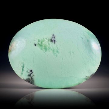 Zitronenchrysopras Cabochon ca.39.5x30x7mm, ovale Form
