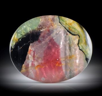 Turmalin 52.49ct. Ovaler Cabochon ca.37.5x30.5x5.5mm